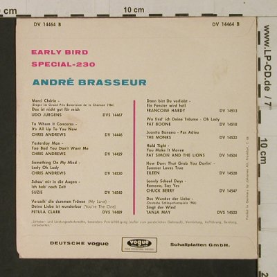 Brasseur,Andre: Early Bird / Special-23 -ONLY COVER, Palette(DV 14464 B), D, 1966 - Cover - T2061 - 3,00 Euro