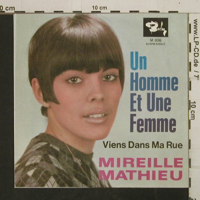 Mathieu,Mireille: Un Homme Et UneFemme/ViensDansMaRue, Barclay(M 926), D,  - 7inch - T2927 - 4,00 Euro