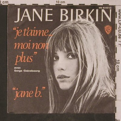 Birkin,Jane: Je t'aime... moi non plus / jane b., WB(WB 16 447), D, 1974 - Cover - T5273 - 1,00 Euro