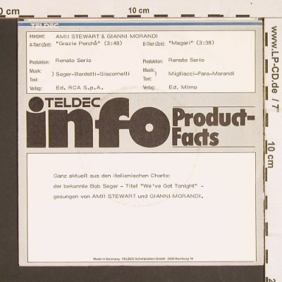 Stewart,Amii & Gianni Morandi: Grazie Perche, Teldec Info(6.14079), D, 1984 - 7inch - S8408 - 3,00 Euro