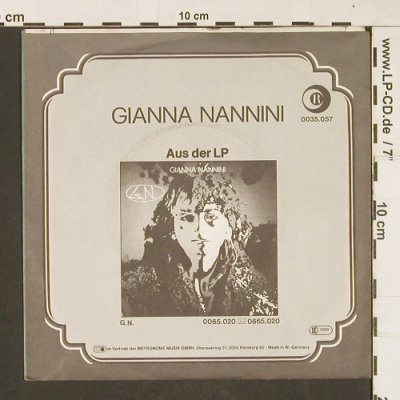 Nannini,Gianna: Occhi Aperti, Metronome(0035.057), D, 1981 - 7inch - T115 - 2,50 Euro