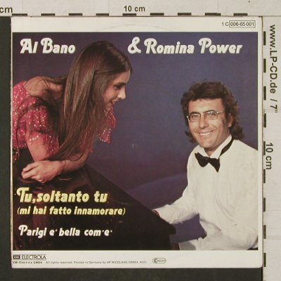 Bano,Al & Romina Power: Tu,Soltanto Tu/Parigi E Bella Com'e, Baby(006-65 001), D, 1982 - 7inch - T1325 - 2,50 Euro