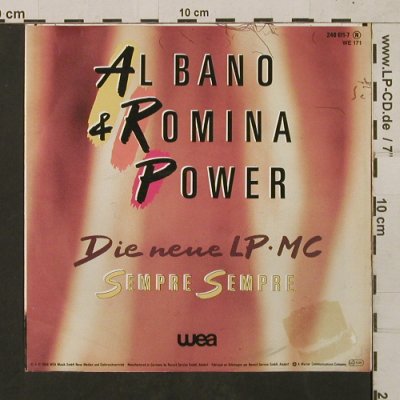 Bano,Al & Romina Power: Sempre Sempre, WEA(248 611-7), D, 1986 - 7inch - T1618 - 2,50 Euro