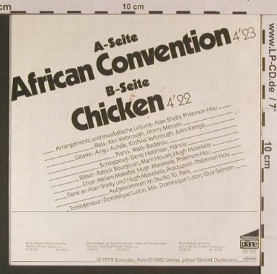 Makeba,Miriam: African Convention / Chicken, Pläne(88 202), D, 1980 - 7inch - S8119 - 3,00 Euro