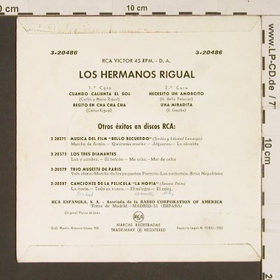 Rigual,Hermanos: Cuando Calienenta El Sol, vg+/vg+, RCA Victor(3-20486), E,  - EP - S8839 - 3,00 Euro