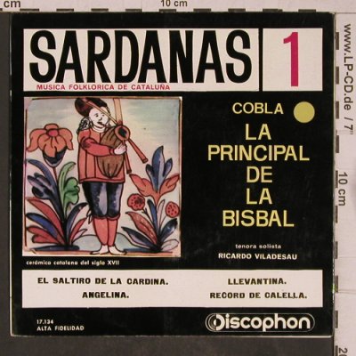 Cobla La Principal de la Bisbal: Sardanas 1, Ricardo Viladesau, Discophon(17134), E, vg+/vg+,  - EP - T5397 - 3,00 Euro
