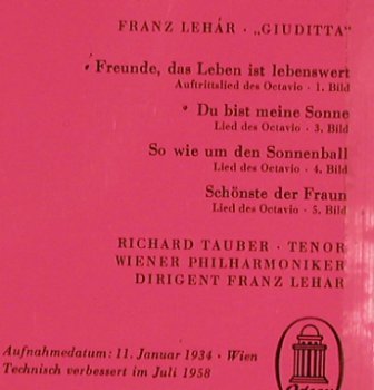 Tauber,Richard - IX: Unvergänglich Unvergessen,Folge85, Odeon(O 40 976), D,  - EP - S8539 - 3,00 Euro