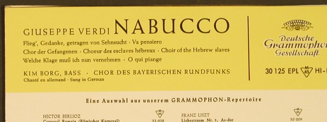 Verdi,Giuseppe: Nabucco, D.Gr.(30 125 EPL), D, Mono, 1957 - EP - S8873 - 3,00 Euro