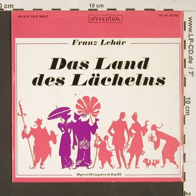 Lehar,Franz: Das Land des Lächelns (Querschnitt), Discoton(26 102), D, Mono, 1961 - EP - S8981 - 3,00 Euro