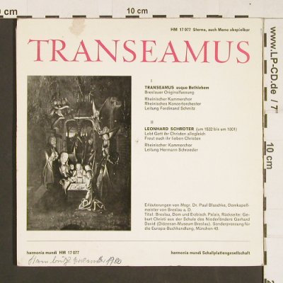 Transeamus usque Bethlehem: Leonard Schröter, vg+/m-, Harmonia(), D,  - 7inch - S9297 - 2,50 Euro
