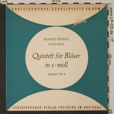 Danzi,Franz: Quintett f.Bläser in e-moll,op.67,2, Christophorus/Fonoring(CV 75 002), D, m/vg+,  - 7inch - T1163 - 3,00 Euro