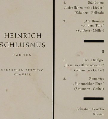 Schlusnus,Heinrich: Schubert- und Schumann-Lieder, Decca(B-110/BD 6010-K), D, DSC,  - EP - T2699 - 3,00 Euro