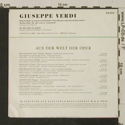 Verdi,Giuseppe: Arien aus Nabucco / Don Carlos, Electrola(E 50 053), D, m-/vg+,  - EP - T2714 - 3,00 Euro