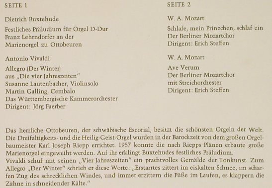 V.A.Das kleine Festkonzert: Mozart, Vivaldi, Buxtehude, Eurocord(G 002), D, DSC,  - EP - T286 - 3,00 Euro