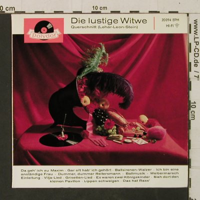 Lehar,Franz: Die lustige Witwe (Querschnitt), Polydor(20 094 EPH), D, 1959 - EP - T2914 - 4,00 Euro