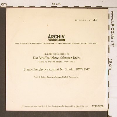 Bach,Johann Sebastian: Brandenb.Konzert Nr.2 F-dur,BWV1047, Archiv(37 252), D, 1963 - EP - T4179 - 3,00 Euro