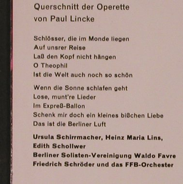 Lincke,Paul: Frau Luna-Operettenquerschnitt, Bertelsmann(36 786-P5), D,  - EP - T4847 - 3,00 Euro