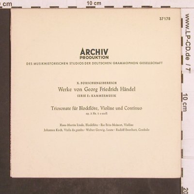 Händel,Georg Friedrich: Triosonate für Blockflöte,Violi&Con, Archiv(37 178), D, 1966 - 7inch - T4916 - 2,50 Euro