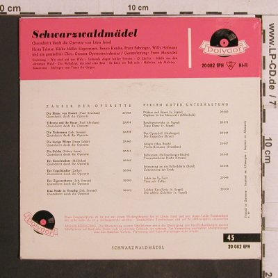 Jessel,Léon: Schwarzwaldmädel (Querschnitt), Polydor(20 082 EPH), D, 1957 - EP - T5023 - 5,00 Euro