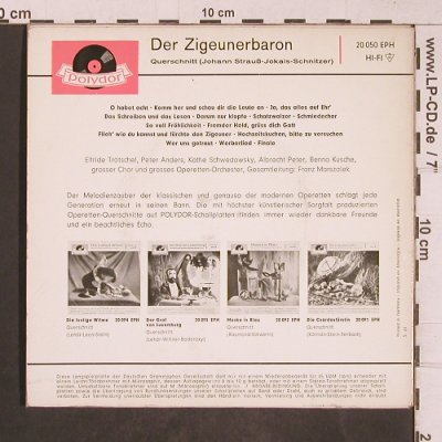 Strauß,Johann: Der Zigeunerbaron (Querschnitt), Polydor(20 050 EPH), D, 1960 - EP - T5087 - 4,00 Euro