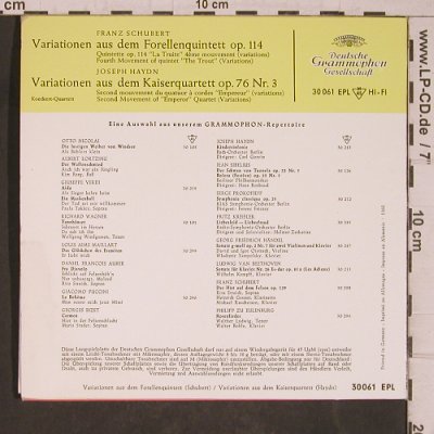 Schubert,Franz / Haydn: Variationen a.Forellenq / Kaiserq., D.Gr. Galleria(30 061 EPL), D, vg+/vg+, 1960 - EP - T5410 - 4,00 Euro