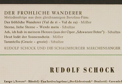 Schock,Rudolf: Der fröhliche Wanderer, Electrola(E 40 005), D,  - EP - T757 - 2,50 Euro