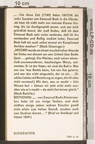Bach,Carl Philipp Emanuel: Ottenberg,H.-G., Reclam Biographien, Reclam 923(661 034 9), DDR,406 S., 1982 - TB - 40004 - 2,50 Euro