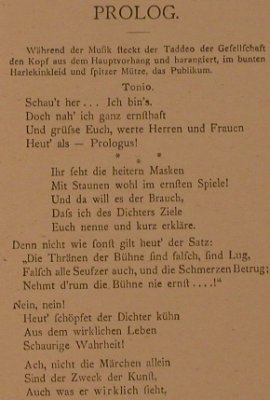 Leoncavallo,Ruggerio: Der Bajazzo - deutsch v. L.Hartmann, Adolph Fürstner(), D, vg+,  - Heft - 40078 - 3,00 Euro