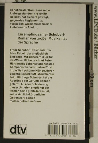 Schubert,Franz: Roman v. Peter Härtling, dtv(12000), D, 1992 - TB - 40187 - 3,00 Euro