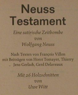 Neuss,Wolfgang: Neuss Testament, Erstausgabe!, vg+, rororo(891), D, 1966 - TB - 40036 - 3,00 Euro