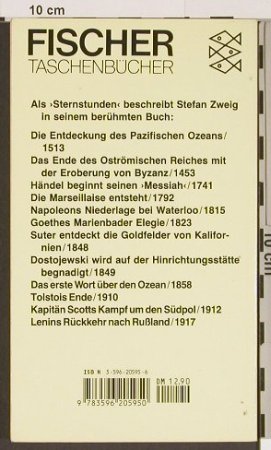 Zweig,Stefan: Sternstunden der Menschheit, Fischer(3-596-20595-6), D, 1992 - TB - 40059 - 4,00 Euro