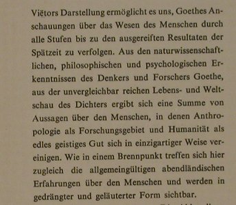 Vietor,Karl: Goethes Anschauung vom Menschen, DALP(350), D, 1960 - TB - 40070 - 2,50 Euro