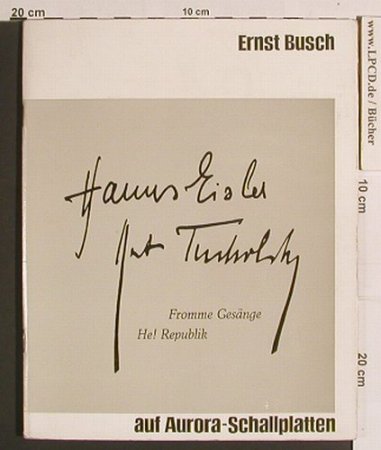 Busch,Ernst: Fromme Gesänge, He! Republik, Akademie der Künste(Ag 511/87/69), DDR,  - Heft - 40081 - 10,00 Euro