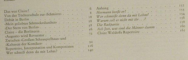 Waldoff,Claire: Wer schmeißt denn da mit Lehm?, Kied der Zeit(), D, 1982 - Buch - 40208 - 5,00 Euro