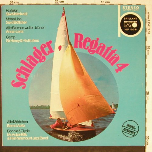 V.A.Schlager-Regatta 4: Siw Malmkvist...Mr.Acker Bilk,12Tr., Metronome(HLP 10.218), D, 1968 - LP - E4252 - 5,00 Euro