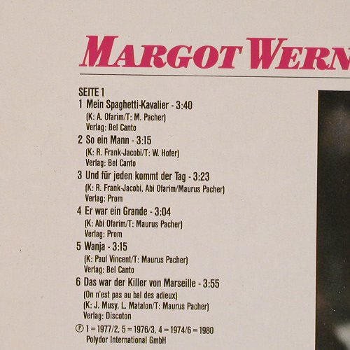 Werner,Margot: So Ein Mann, Polydor(2416 220), D,  - LP - E5818 - 5,00 Euro