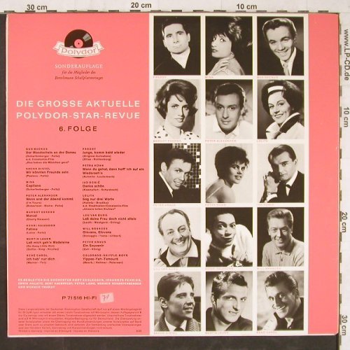 V.A.Die Große Aktuelle Star-Revue: Gus Backus...Colorado-Skiffle Boys, Polydor(P 71 516), D, 1963 - LP - E5871 - 7,50 Euro
