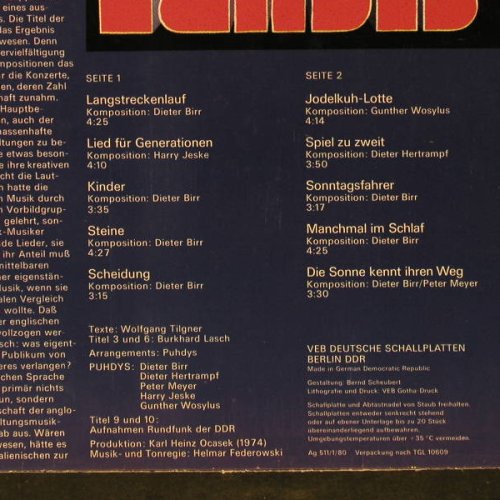 Puhdys: 2, Amiga(8 55 404), DDR, 1980 - LP - E6440 - 5,00 Euro