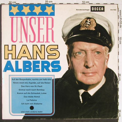 Albers,Hans: Unser Hans Albers, DSC, m-/vg+, Decca(70 750), D,  - LP - F1159 - 4,00 Euro