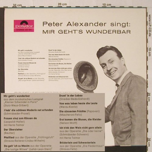 Alexander,Peter: Mir Geht's Wunderbar, Polydor(237 251), D, 1964 - LP - F4474 - 14,00 Euro