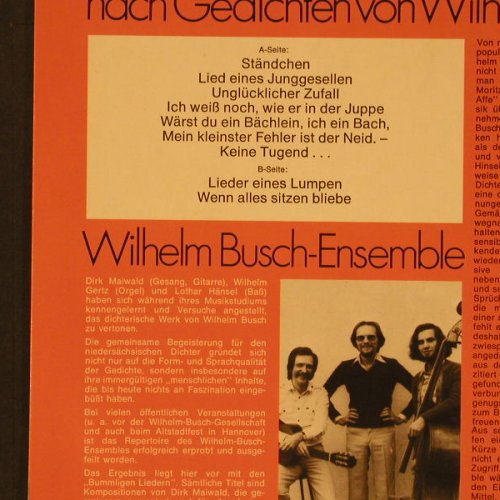 Wilhelm Busch Ensemble: Bummelige Lieder, Leuenhagen & Paris(666 921), D,  - LP - F4569 - 7,50 Euro