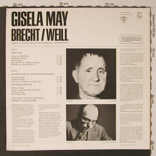 May,Gisela: Brecht / Weill, Mono, Philips(843 783 PY), D, 1966 - LP - F5490 - 9,00 Euro