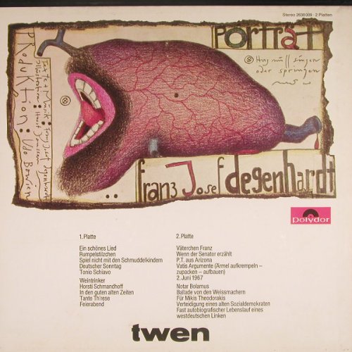 Degenhardt,Franz-Josef: Portrait,Box, orignal TWEN, Polydor(2631 009), D, 1968 - 2LP - F6143 - 9,00 Euro