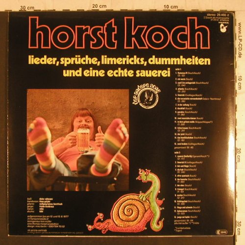 Koch,Horst: Live, + Poster, Hansa / Der andere Song(25 466 IT), D, 1977 - LP - F6313 - 7,50 Euro