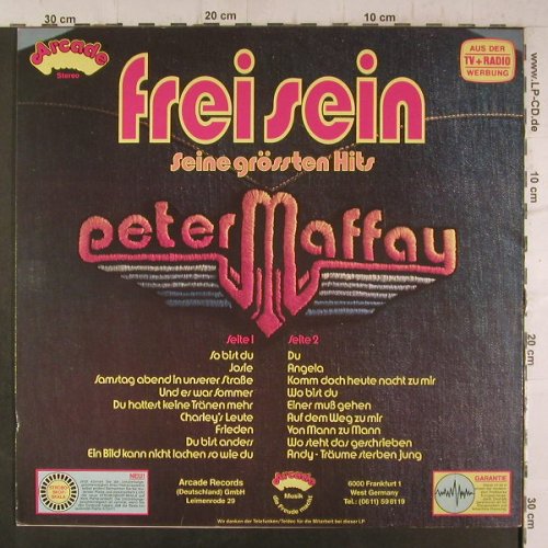 Maffay,Peter: Frei Sein, Seine Größten Hits, Arcade(ADE G 75), D,  - LP - F6739 - 5,00 Euro