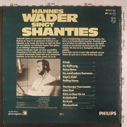Wader,Hannes: Singt Shanties, Foc, Philips(6305 352), D, 1978 - LP - F6744 - 5,50 Euro