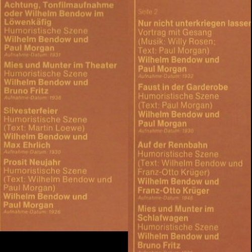 Bendow,Wilhelm: Ein Komiker läßt Grüßen, Odeon(C 050-28 988), EEC,  - LP - F7447 - 5,00 Euro