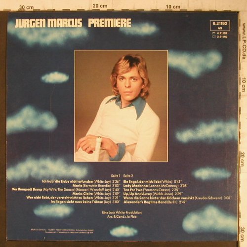 Marcus,Jürgen: Premiere, Telefunken(6.21192 AS), D, 1975 - LP - F7512 - 6,00 Euro