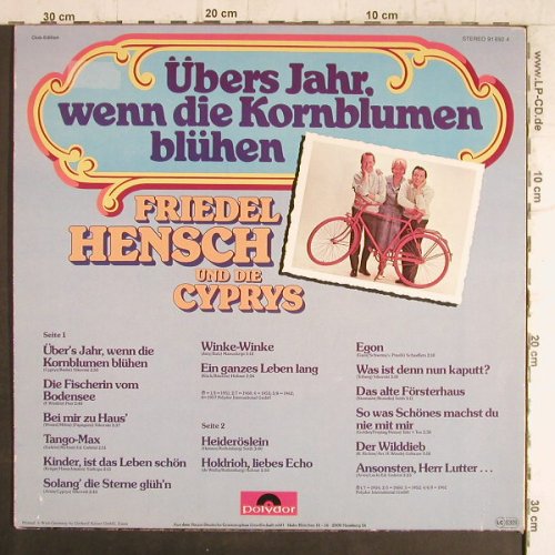 Hensch,Friedel & die Cypris: Übers Jahr,wenn d.Kornblumen blühen, Polydor(91 692 4), D, ClubEd.,  - LP - F8619 - 5,00 Euro