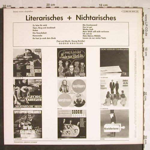 Kreisler,Georg: Litererisches + Nichtarisch, Preiser(C 062-92 500), D,  - LP - H1194 - 20,00 Euro